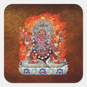 Sticker Carré [500] Thangka tibétaine - Die furieuse Hayagriva