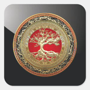 Sticker Carré [500] Treasure Trove : Celtic Tree of Life [Or]