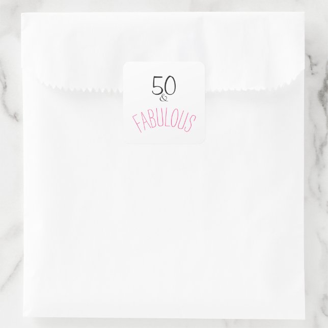 Sticker Carré 50 et Fabuleux anniversaire (Sac)