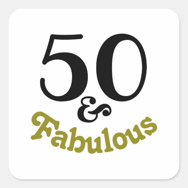 Sticker Carré 50 et Fabuleux fête d'anniversaire (Devant)