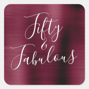 Sticker Carré 50 et Fabulous Burgundy Cranberry Moderne