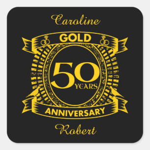 Sticker Carré 50e anniversaire du Mariage d'or