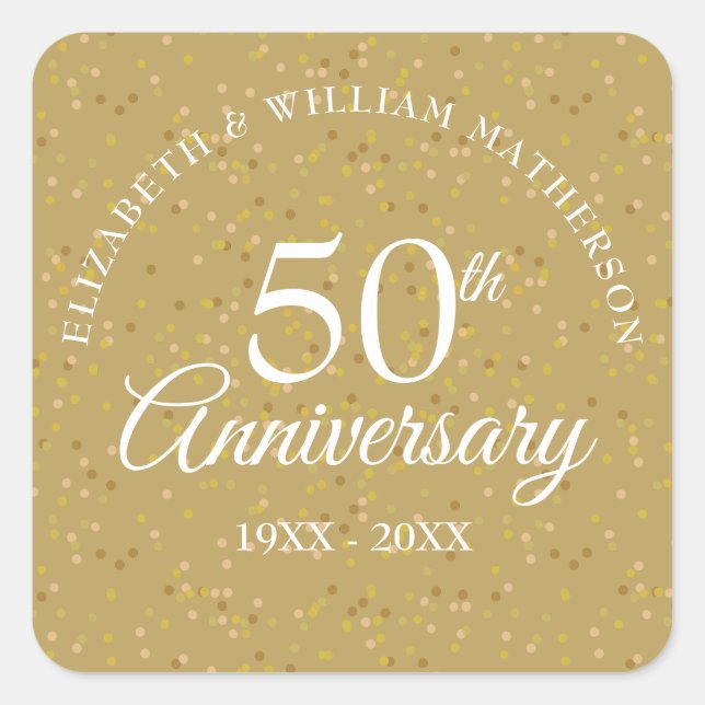 Sticker Carré 50e Anniversaire Gold Dust (Devant)