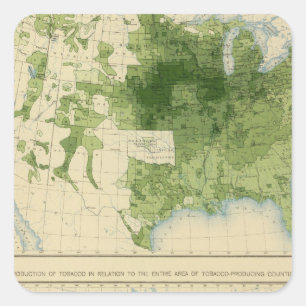 Sticker Carré 51 Grains, tabac 1890