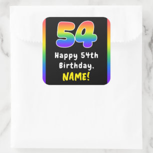 Sticker Carré 54e anniversaire : Rainbow Spectrum # 54, Nom pers