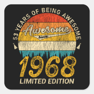 Sticker Carré 57 Ans 1968 Rétro Magnifique 57e anniversaire Cade
