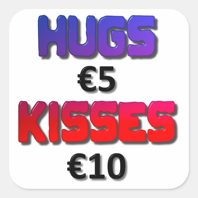 Sticker Carré 5 Euro Baisers 10 Euro (Devant)