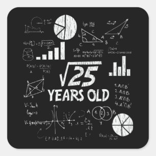 Sticker Carré 5e anniversaire Carré racine de 25 - 5 ans Anniver