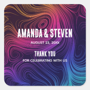 Sticker Carré 60 Cercles Vibe & Flèches Cool Mariage Motif