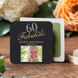 Sticker Carré 60 et Fabulous Elegant Black Photo 60e anniversair