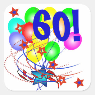 Sticker Carré 60 ! Ou n'importe quel anniversaire d'âge monte e