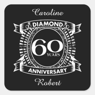 Sticker Carré 60ème jour de l'anniversary
