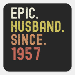 Sticker Carré 64e anniversaire du Mariage Cadeau à son mari épiq