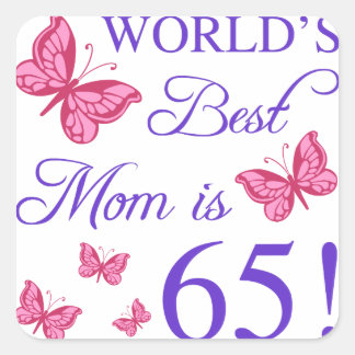 Sticker Carré 65e anniversaire pour maman
