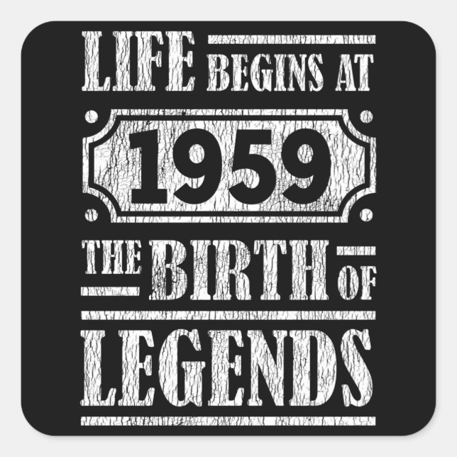 Sticker Carré 66 Ans 1959 Naissance De La Légende 66e Anniversai (Devant)