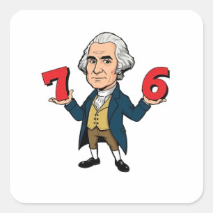 Sticker Carré 67 George Washington 7-6 Six Sept Mème 67