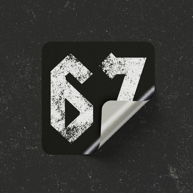 Sticker Carré 67 Mème amusant Six Sept Gen Alpha (Créateur téléchargé)