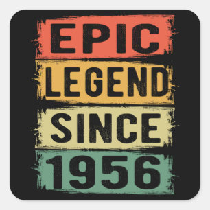 Sticker Carré 69 ans Anniversaire 1956 Epic Légende 69e annivers