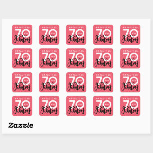 Sticker Carré 70e à 70 paraître bonne fête d'anniversaire