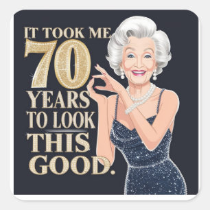 Sticker Carré 70e anniversaire de grand-mère 