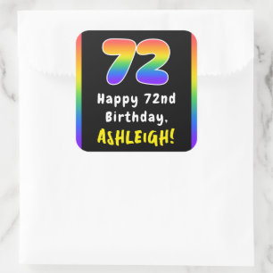 Sticker Carré 72e anniversaire : Rainbow Spectrum # 72, Nom pers