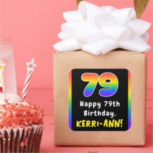 Sticker Carré 79e anniversaire : Rainbow Spectrum # 79, Nom pers