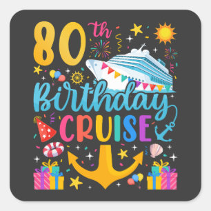Sticker Carré 80e anniversaire Croisière B-Day Party