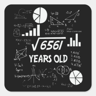 Sticker Carré 81 ans Enseignant en mathématiques Anniversaires 8