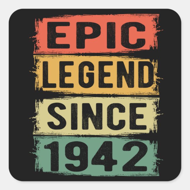 Sticker Carré 83 ans Anniversaire 1942 Epic Legend 83e anniversa (Devant)