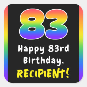Sticker Carré 83e anniversaire : Rainbow Spectrum # 83, Nom pers