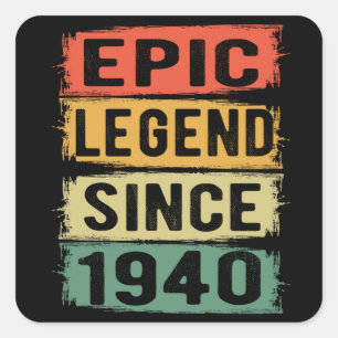Sticker Carré 85 ans Anniversaire 1940 Epic Légende 85e annivers