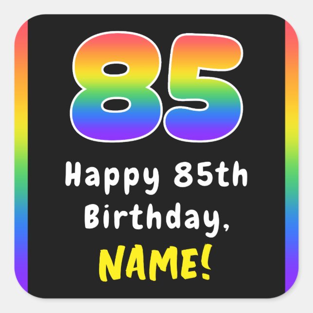 Sticker Carré 85e anniversaire : Rainbow Spectrum # 85, Nom pers (Devant)