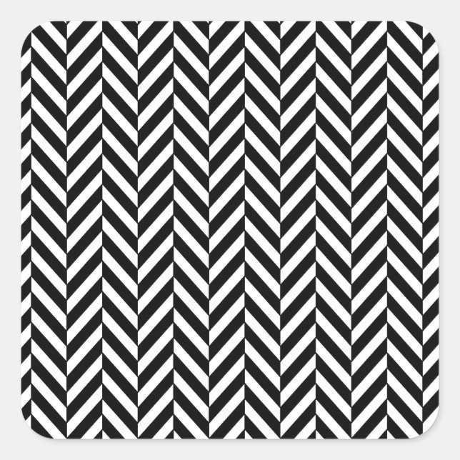 Sticker Carré 8690_chevron ILLUSIONS OPTIQUES NOIR BLANC ZIG ZAG (Devant)