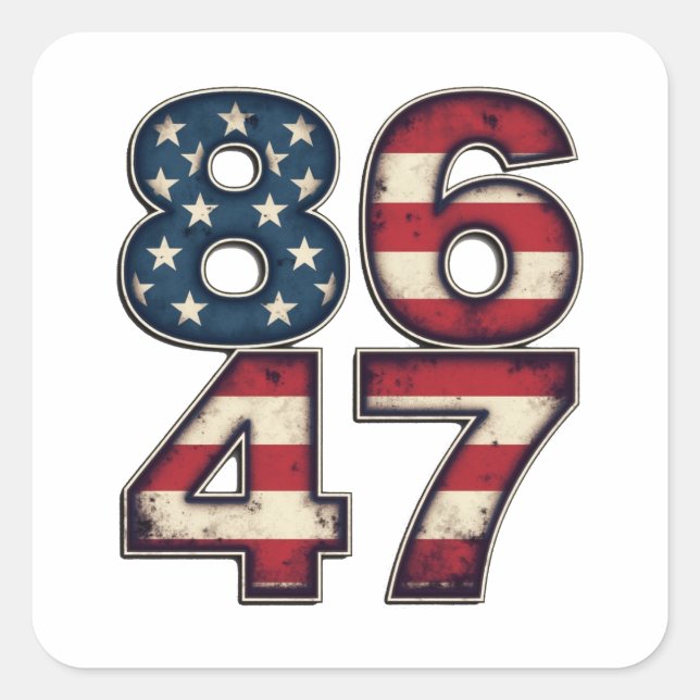 Sticker Carré 86 47 Fier Maga Trump Jour de l'investiture du pré (Devant)