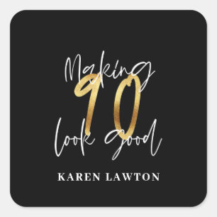 Sticker Carré 90 ans d'or