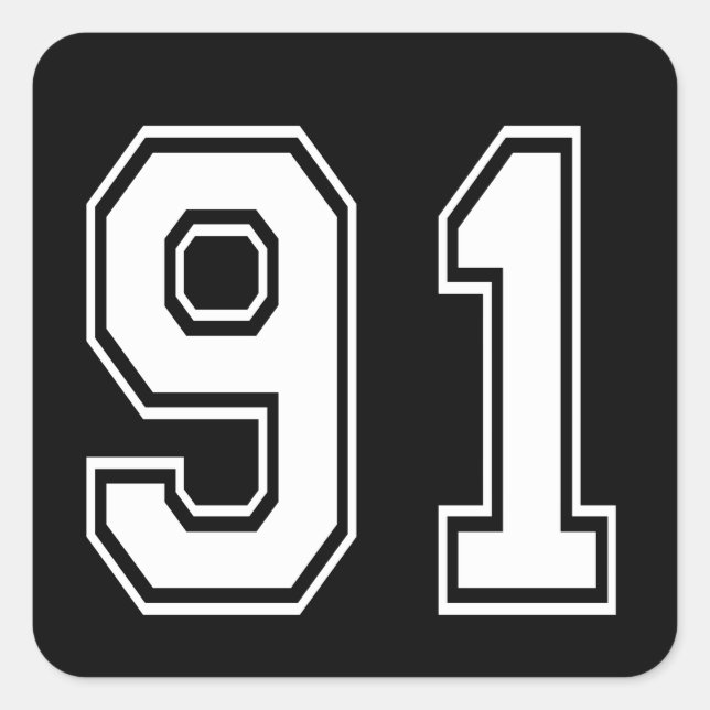Sticker Carré 91 quatre-vingt-onze varsity num (Devant)