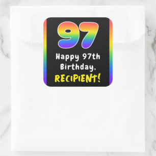 Sticker Carré 97e anniversaire : Rainbow Spectrum # 97, Nom pers