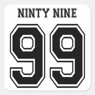 Sticker Carré 99 quatre-vingt-dix-neuf varsity num