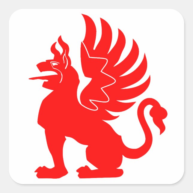 Sticker Carré 9. Insigne du Griffon rouge 3B./JG 26 (Devant)