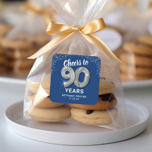 Sticker Carré À 90 Ans Joyeux Anniversaire Adulte