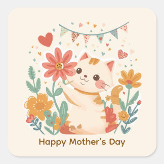 Sticker Carré A Blossom from a Grateful Cat
