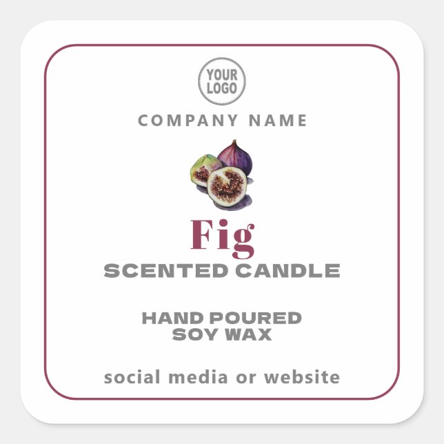 Sticker Carré à bougie artisanale Fig (Devant)