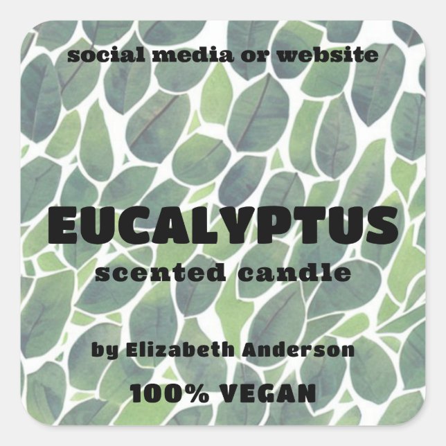 Sticker Carré à bougies Eucalyptus (Devant)