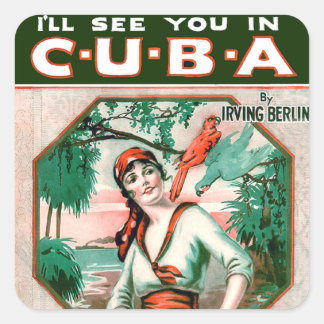 Sticker Carré À Cuba