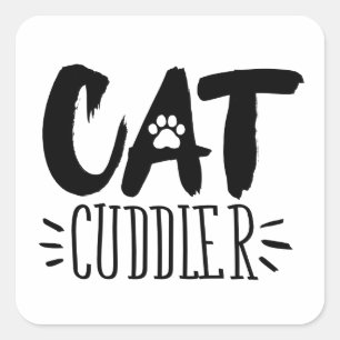 Sticker Carré à Cuddler Happy Cuddler Photos de Chat esthétiques