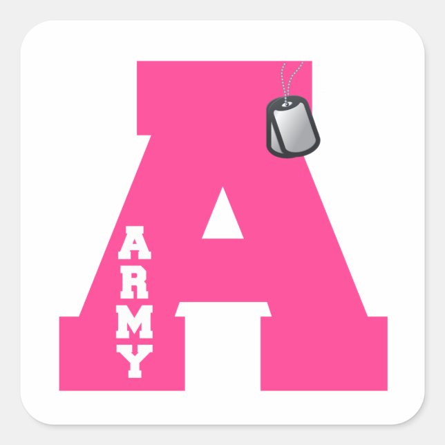 Sticker Carré A est pour l'armée (Devant)