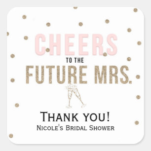 Sticker Carré À la future Mme. Enterrement de vie de jeune fille