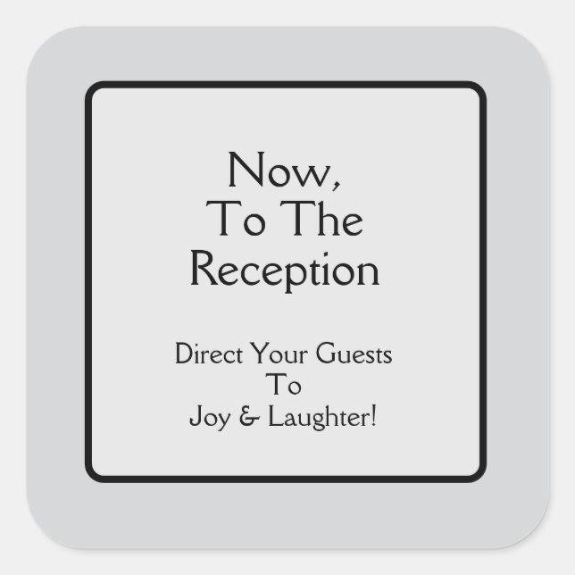 Sticker Carré À La Réception (Devant)