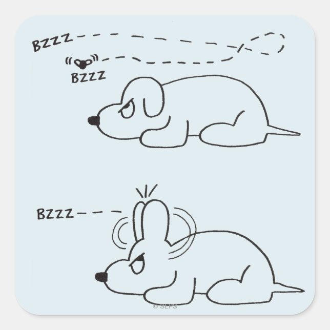 Sticker Carré À l'âge d'un chien (Devant)