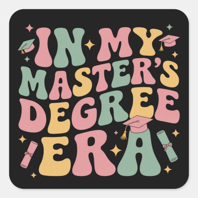 Sticker Carré à l'époque de mon master diplôme de master (Devant)